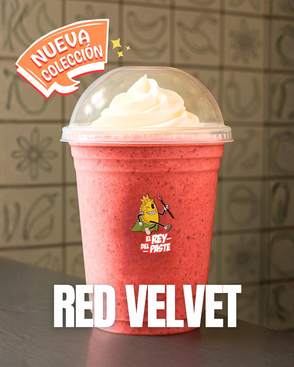 Frappe red velvet con tapioca